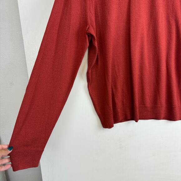 Nordstrom Merino Wool Red Lightweight Mens Sweater - XXL 2XL - Picture 4 of 8